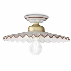 Ferroluce Shabby Chic Deckenleuchten-Keramik Deckenleuchte hochglänzend