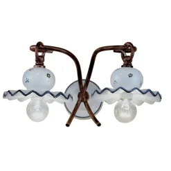 Ferroluce Shabby Chic Wandleuchten-Keramik Wandleuchte handdekoriert Roma