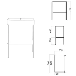 Viadurini Bathroom Keramikwaschbecken-Keramikwaschbecken mit bodenstehender Struktur und Ablage, hergestellt in Italien – Graffa