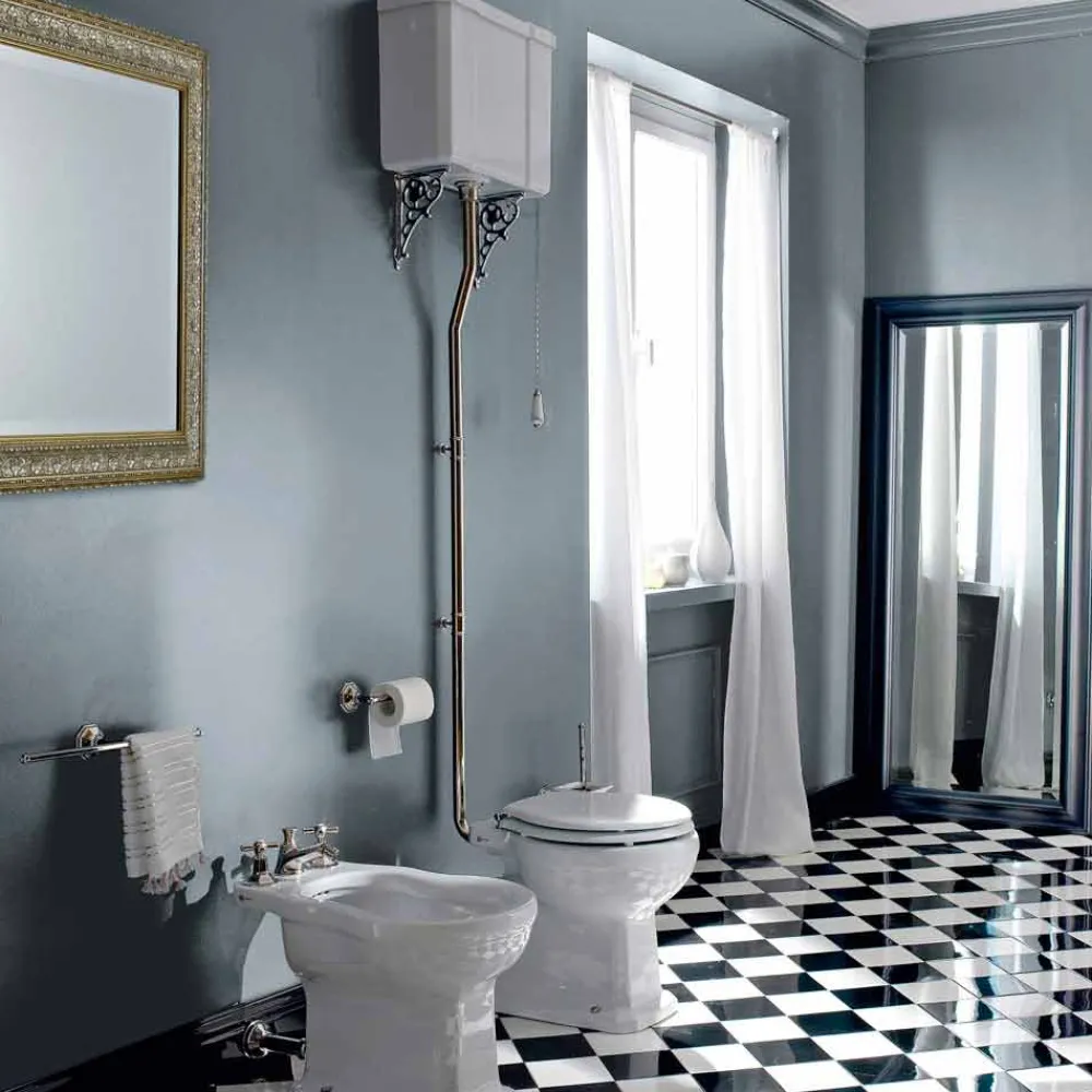 Viadurini Bathroom Wc-Keramische Bodenvase mit Kassette Made in Italy - Marwa