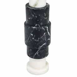 Viadurini Living Kerzenständer-Kerzenhalter aus Carrara-Marmor, Marquinia-Marmor und Messing Made in Italy - Blaze