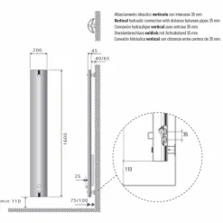 Viadurini Radiators Heizkörper Hydraulisch-Kühler Design Aluminium Wandkühler Hydraulik 250 Watt - Stilus