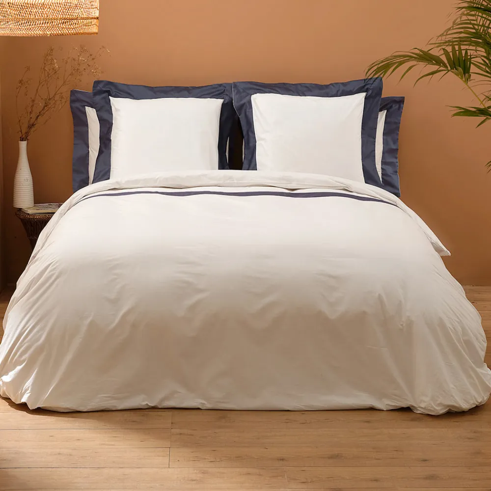 Viadurini Textile Bettbezüge-King Size-Bettbezug-Set aus 100 % Baumwolle und 10 % Baumwollsatin – Detail