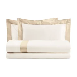 Viadurini Textile Bettbezüge-King Size-Bettbezug-Set aus 100 % Baumwolle und 10 % Baumwollsatin – Detail