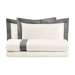 Viadurini Textile Bettbezüge-King Size-Bettbezug-Set aus 100 % Baumwolle und 10 % Baumwollsatin – Detail