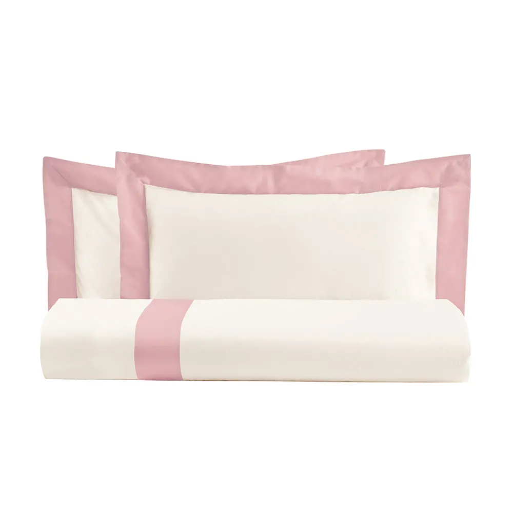 Viadurini Textile Bettbezüge-King Size-Bettbezug-Set aus 100 % Baumwolle und 10 % Baumwollsatin – Detail