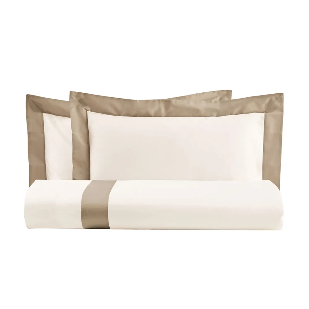 Viadurini Textile Bettbezüge-King Size-Bettbezug-Set aus 100 % Baumwolle und 10 % Baumwollsatin – Detail