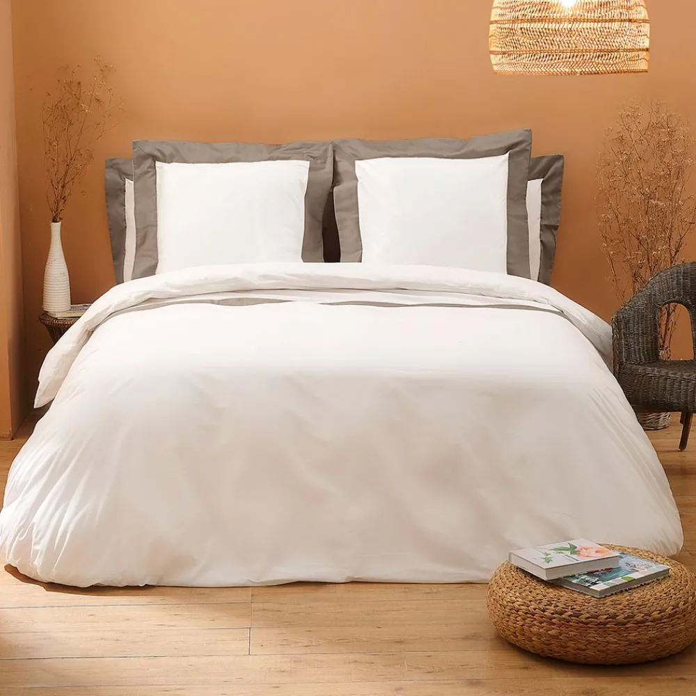 Viadurini Textile Bettbezüge-King Size-Bettbezug-Set aus 100 % Baumwolle und 10 % Baumwollsatin – Detail