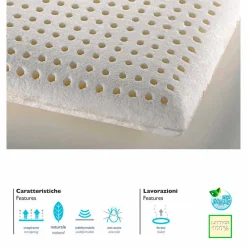 PROGETTO NOTTE Kopfkissen-Kissen aus 100% Latex Gesamt Latex, atmungsaktiv und hypoallergen