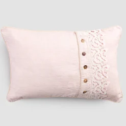 Viadurini Textile Kissenbezüge-Kissenbezug aus farbigem Leinen, Poema Lace und italienischen Luxuspaspeln - Stego