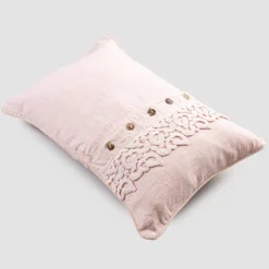 Viadurini Textile Kissenbezüge-Kissenbezug aus farbigem Leinen, Poema Lace und italienischen Luxuspaspeln - Stego