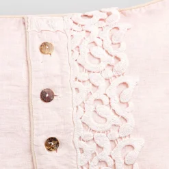 Viadurini Textile Kissenbezüge-Kissenbezug aus farbigem Leinen, Poema Lace und italienischen Luxuspaspeln - Stego