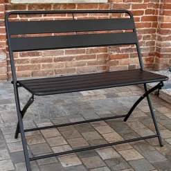 Viadurini in the Garden Gartenbänke-Klappbare Gartenbank aus Metall - Schleife