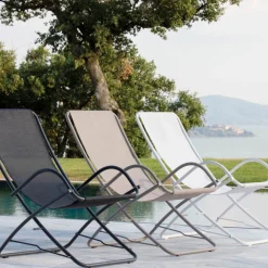 Viadurini in the Garden Sonnenliegen-Klappbarer Gartenliegestuhl aus verzinktem Stahl Made in Italy 2 Stück - Hobbit