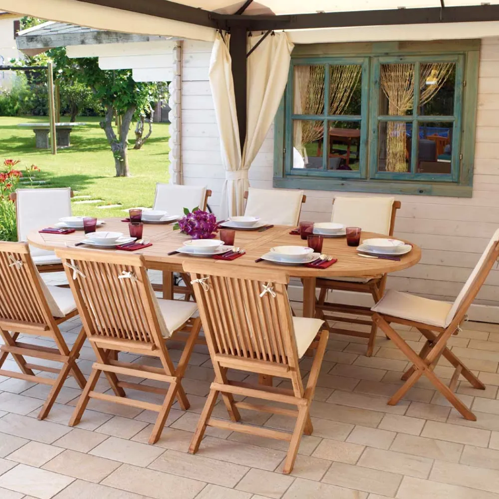 Viadurini in the Garden Gartenstühle Holz-Klappbarer Gartenstuhl aus Teakholz - Hell