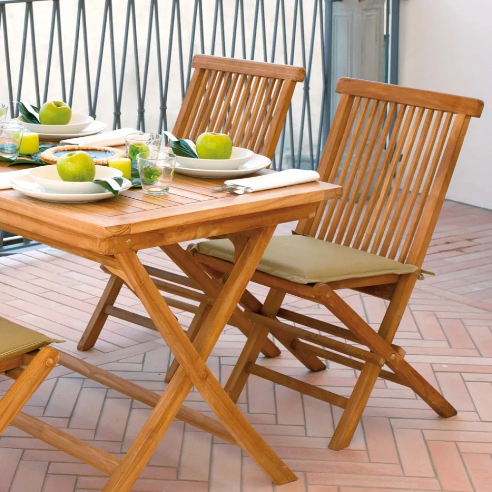 Viadurini in the Garden Gartenstühle Holz-Klappbarer Gartenstuhl aus Teakholz - Hell