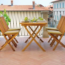 Viadurini in the Garden Gartenstühle Holz-Klappbarer Gartenstuhl aus Teakholz - Hell