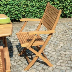 Viadurini in the Garden Gartenstühle Holz-Klappbarer Gartenstuhl aus Akazienholz mit optionalen Armlehnen - Fontana