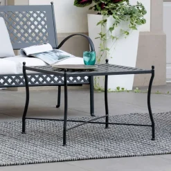 Viadurini in the Garden Garten Beistelltisch-Klappbarer Outdoor-Couchtisch aus verzinktem Stahl Made in Italy - Selvaggia