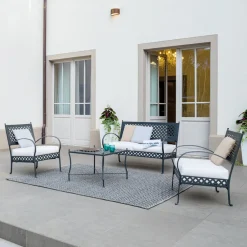 Viadurini in the Garden Garten Beistelltisch-Klappbarer Outdoor-Couchtisch aus verzinktem Stahl Made in Italy - Selvaggia