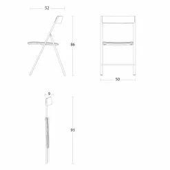 Viadurini Living Klassische Stühle-Klappstuhl aus Metall und Eichenholz 2 Stück Made in Italy - Roberta