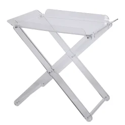 Viadurini Textile Moderne Couchtische-Klapptisch mit transparentem Acrylglastablett - Makete