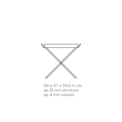 Viadurini Textile Moderne Couchtische-Klapptisch mit transparentem Acrylglastablett - Makete