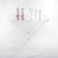 Viadurini Living Moderne Couchtische-Klapptisch mit transparentem Plexiglas-Tablett 2 Größen - Robbie