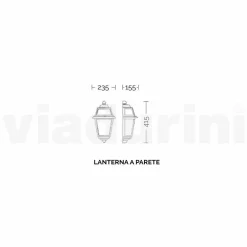 Viadurini Lighting Garten-Wandlampen-Klassische Außenwandleuchte aus Aluminium, made in Italy, Kristel