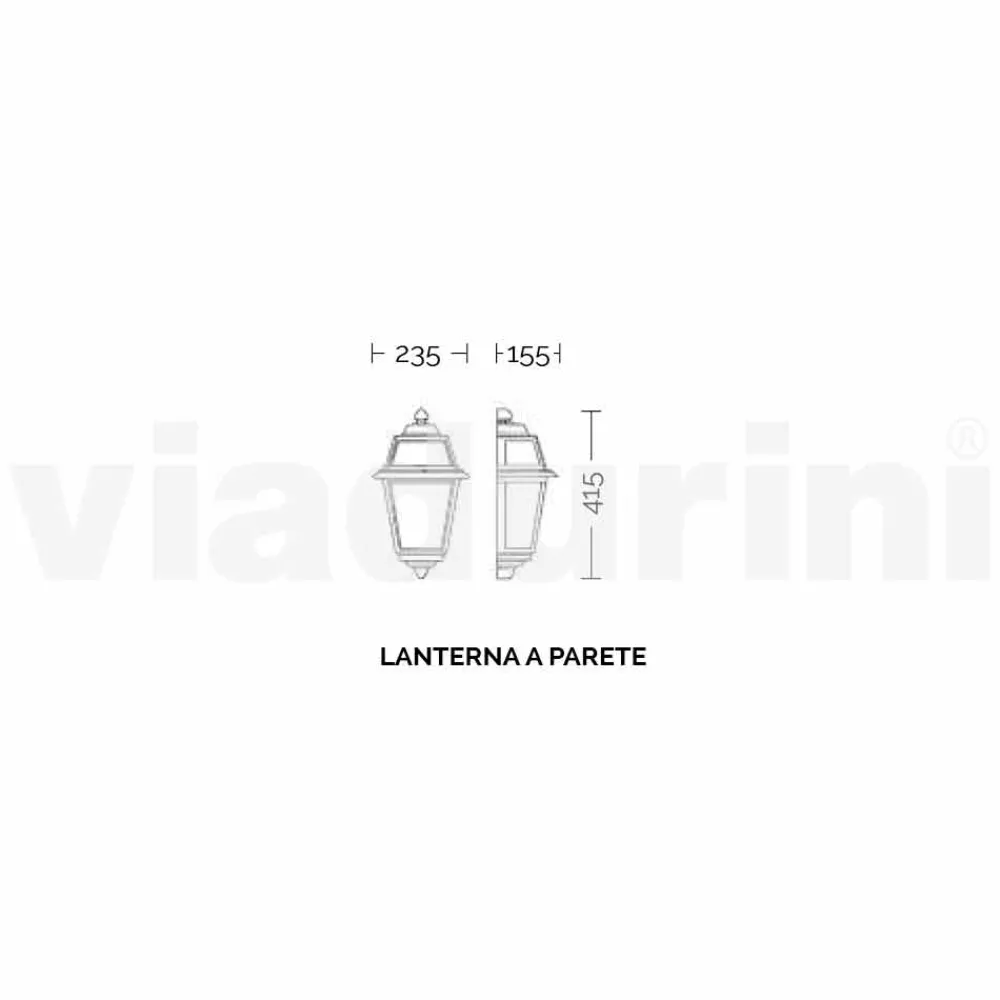 Viadurini Lighting Garten-Wandlampen-Klassische Außenwandleuchte aus Aluminium, made in Italy, Kristel