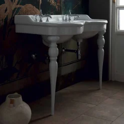 Viadurini Bathroom Keramikwaschbecken-Klassische Badezimmerkonsole mit Doppelwaschbecken made in Italy, Magda