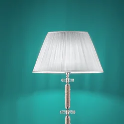 Viadurini Lighting Klassische Stehlampen-Klassische Design-Stehlampe in Chrom, Kristall und brillantem Metall - Similo