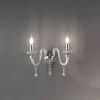 Viadurini Lighting Klassische Wandleuchten-Klassische Design-Wandlampe mit 2 Lichtern aus handbearbeitetem Chromglas - Similo