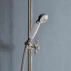 Viadurini Taps Duschsäulen-Klassische Duplex-Duschgruppe aus Messing mit Duschkopf in 3 Größen - Ercolina