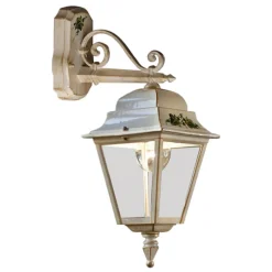 Ferroluce Garten-Wandlampen-Klassische Gartenwandleuchte aus handbemaltem weißem Aluminium - Gorizia