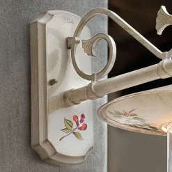 Ferroluce Garten-Wandlampen-Klassische handbemalte und dekorierte Außenwandleuchte aus Aluminium - Genua