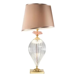 Viadurini Lighting Klassische Tischlampen-Klassische handwerkliche Glastischlampe und luxuriöser Lampenschirm - Flandern