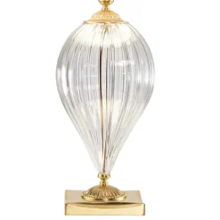 Viadurini Lighting Klassische Tischlampen-Klassische handwerkliche Glastischlampe und luxuriöser Lampenschirm - Flandern