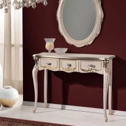 Viadurini Classic Konsolentisch Flur-Klassische Holzkonsole 3 oder 5 Luxusschubladen Made in Italy - London