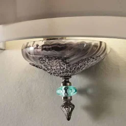 Viadurini Lighting Klassische Wandleuchten-Klassische italienische Glaswandlampe mit Lampenschirm - Magrena