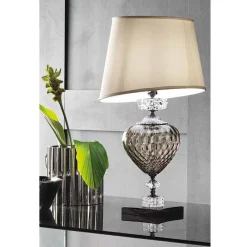 Viadurini Lighting Klassische Tischlampen-Klassische italienische Tischlampe und Lampenschirm aus Glas - Saline
