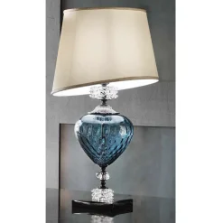 Viadurini Lighting Klassische Tischlampen-Klassische italienische Tischlampe und Lampenschirm aus Glas - Saline