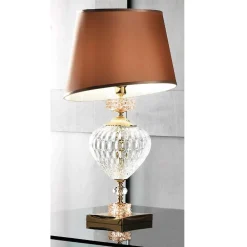 Viadurini Lighting Klassische Tischlampen-Klassische italienische Tischlampe und Lampenschirm aus Glas - Saline