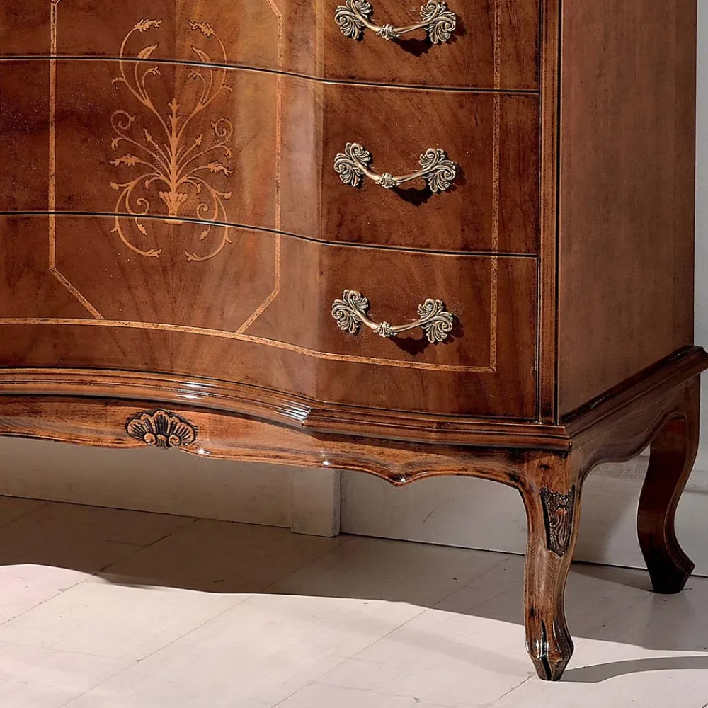 Viadurini Classic Kommoden-Klassische Kommode mit 8 Schubladen aus Bassano Nussbaumholz Made in Italy - Luxus