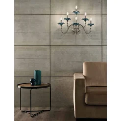 Viadurini Lighting Klassische Kronleuchter-Klassische 6-Licht-Wandlampe aus Glas, Kristall und Luxusmetall - Flandern
