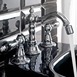 Viadurini Taps Bidetarmaturen-Klassische 3-Loch-Bidetarmaturen mit Messinghebeln Made in Italy - Noriana