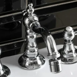 Viadurini Taps Bidetarmaturen-Klassische 3-Loch-Bidetarmaturen mit Messinghebeln Made in Italy - Noriana