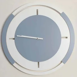 Viadurini Time Design Wanduhren-Klassische runde große Wanduhr in Weiß und Avio Holz - Beppe