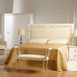 Viadurini Living Sitzsäcke|Sitzsäcke-klassische Schlafzimmer Sitzbank in crème antique patinée