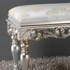 Viadurini Living Sitzsäcke|Sitzsäcke-klassische Sitzbank im Neobarock Stil in altsilber